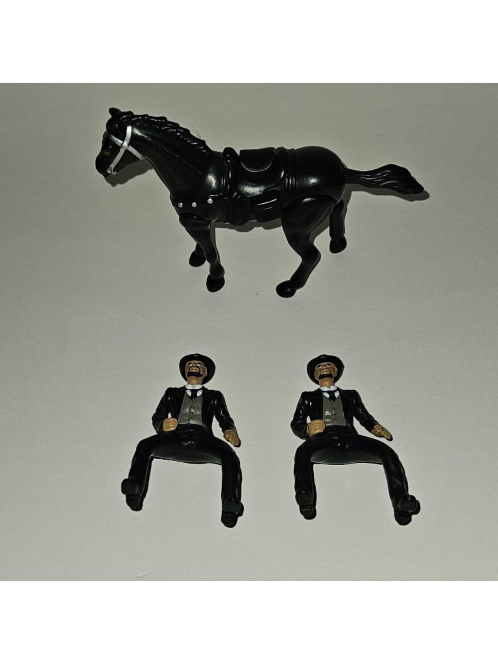VTG 1999 Burger King Wild Wild West Toy Lot 1 Black Horse 2 Riders TESTED